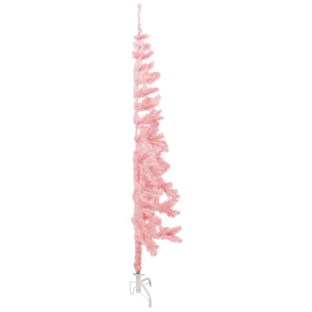 vidaXL Kunstkerstboom half met standaard smal 150 cm roze