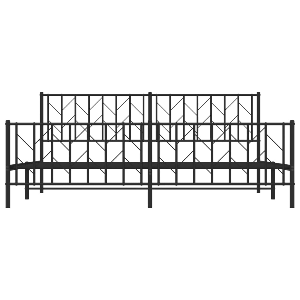 vidaXL Bedframe met hoofd- en voeteneinde metaal zwart 193x203 cm