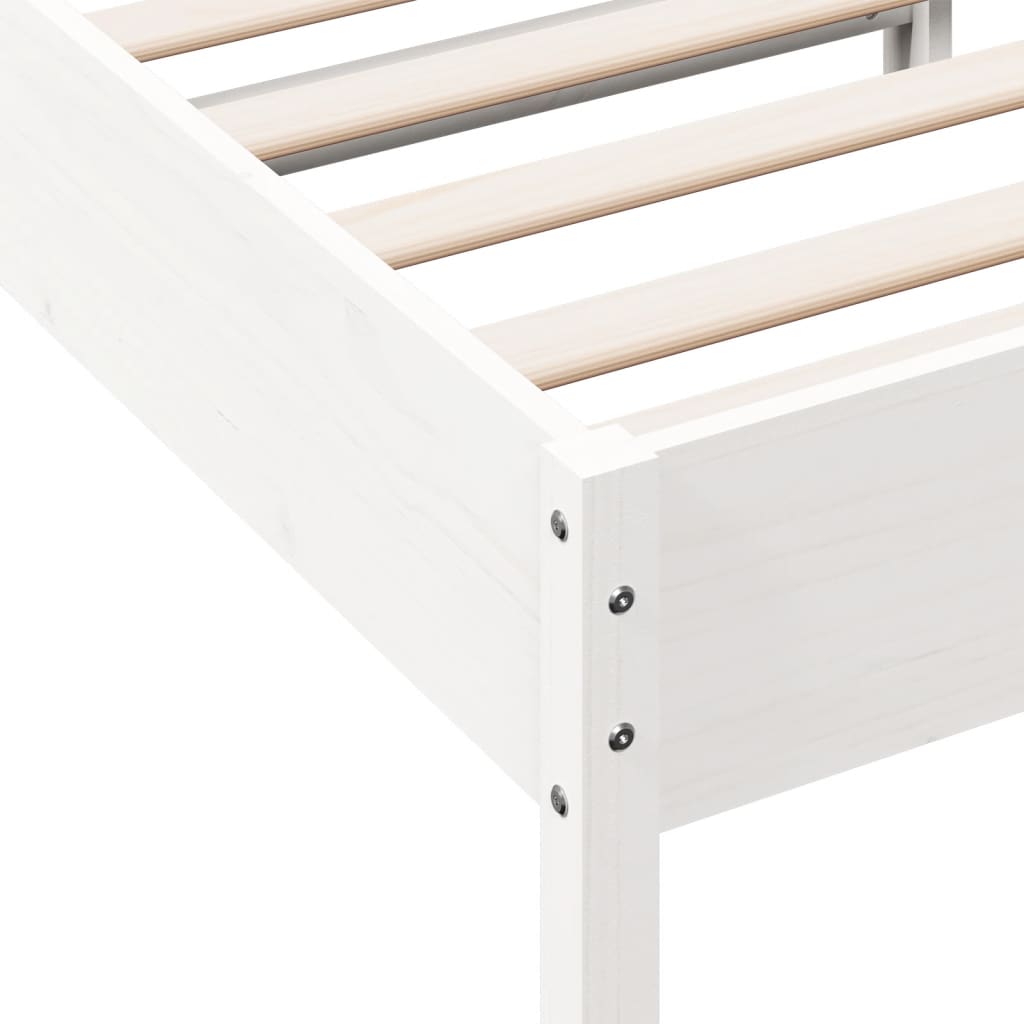 vidaXL Bedframe zonder matras massief grenenhout wit 75x190 cm