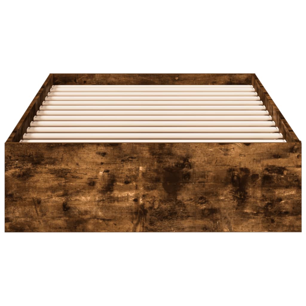 vidaXL Bedframe met lades bewerkt hout gerookt eikenkleurig 90x190 cm