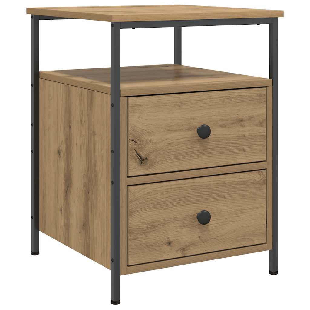 Nachtkastjes 2 st 44x45x60 cm bewerkt hout zwart