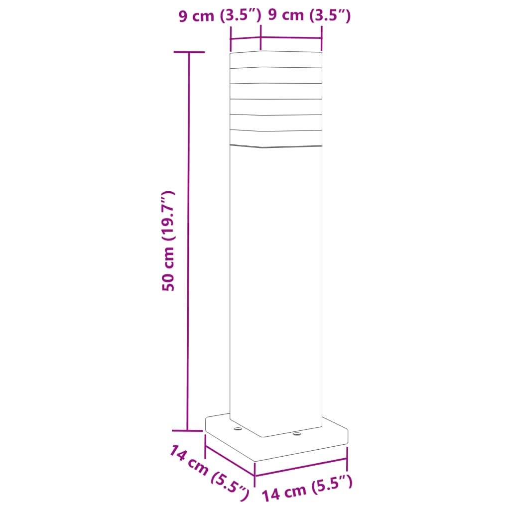 vidaXL Vloerlampen voor buiten 50 cm aluminium zwart