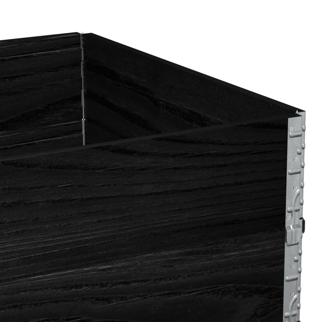 vidaXL Plantenbak 120x80 cm massief grenenhout zwart