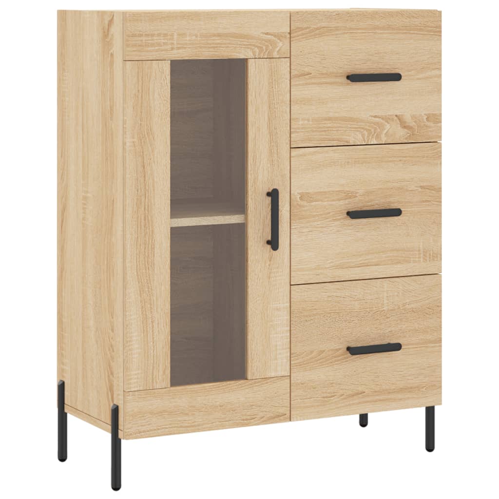 vidaXL Dressoir 69,5x34x90 cm bewerkt hout sonoma eikenkleurig