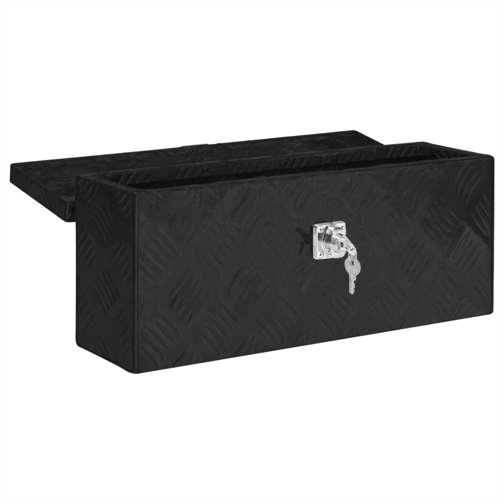 vidaXL Opbergbox 50x15x20,5 cm aluminium zwart
