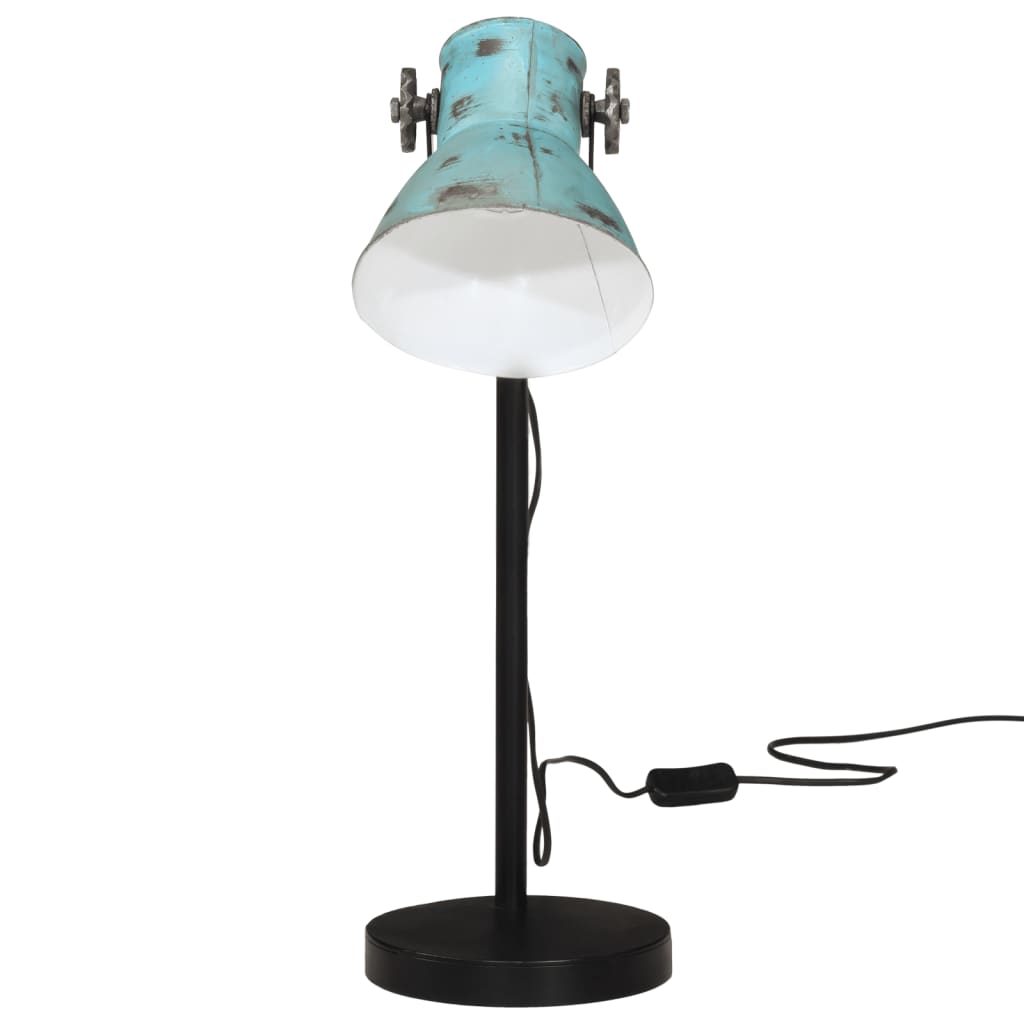 vidaXL Bureaulamp 25 W E27 17x17x60 cm verweerd blauw