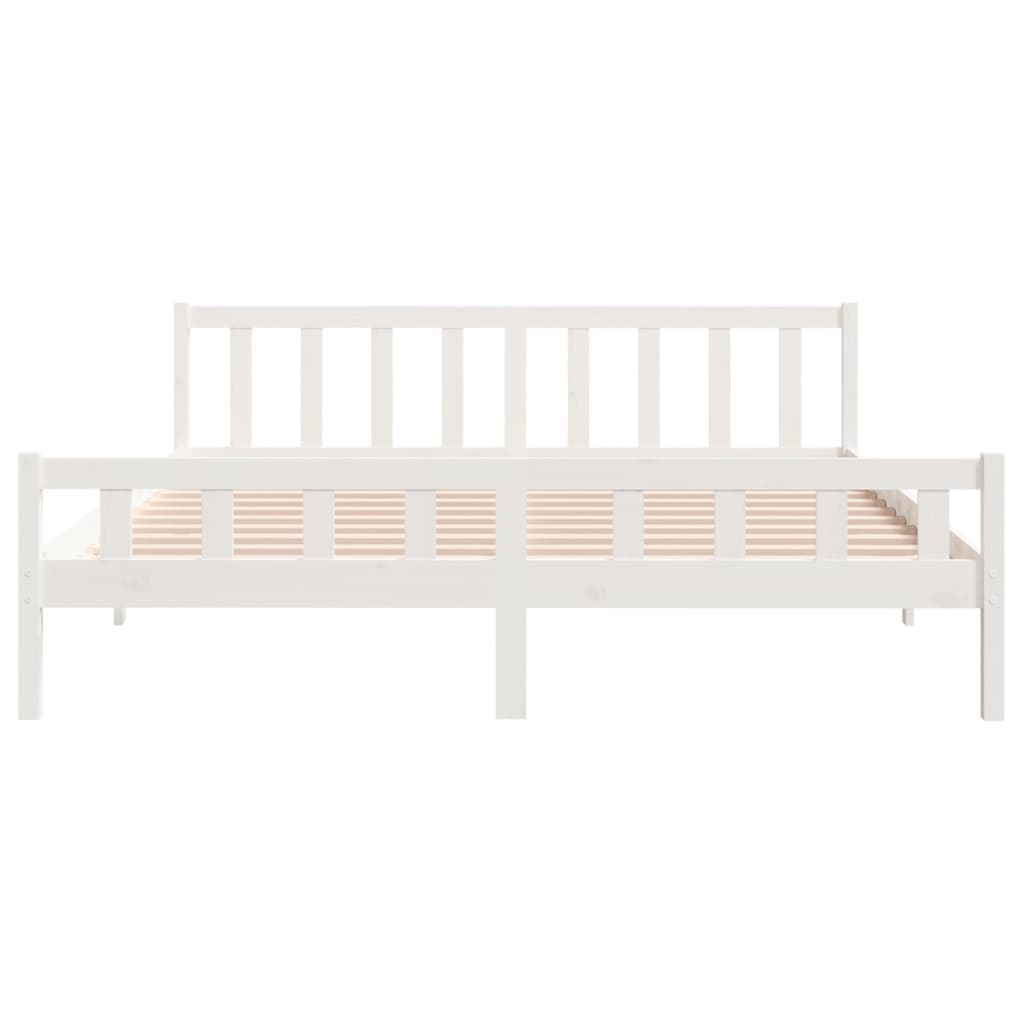 vidaXL Bedframe massief hout wit 160x200 cm