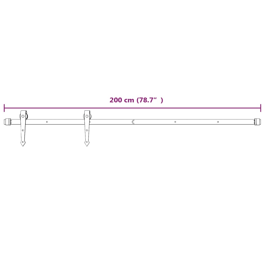 vidaXL Schuifdeur met beslag 70x210 cm massief grenenhout