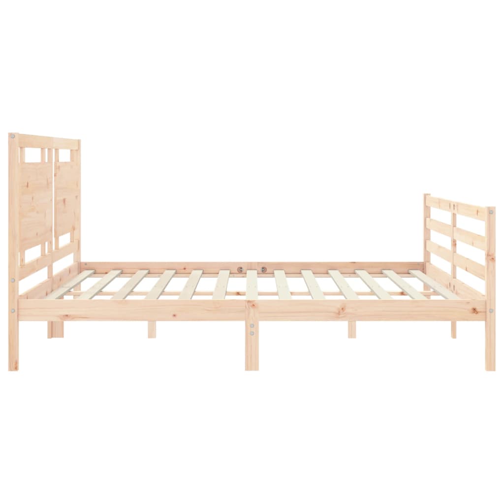 vidaXL Bedframe met hoofdbord massief hout