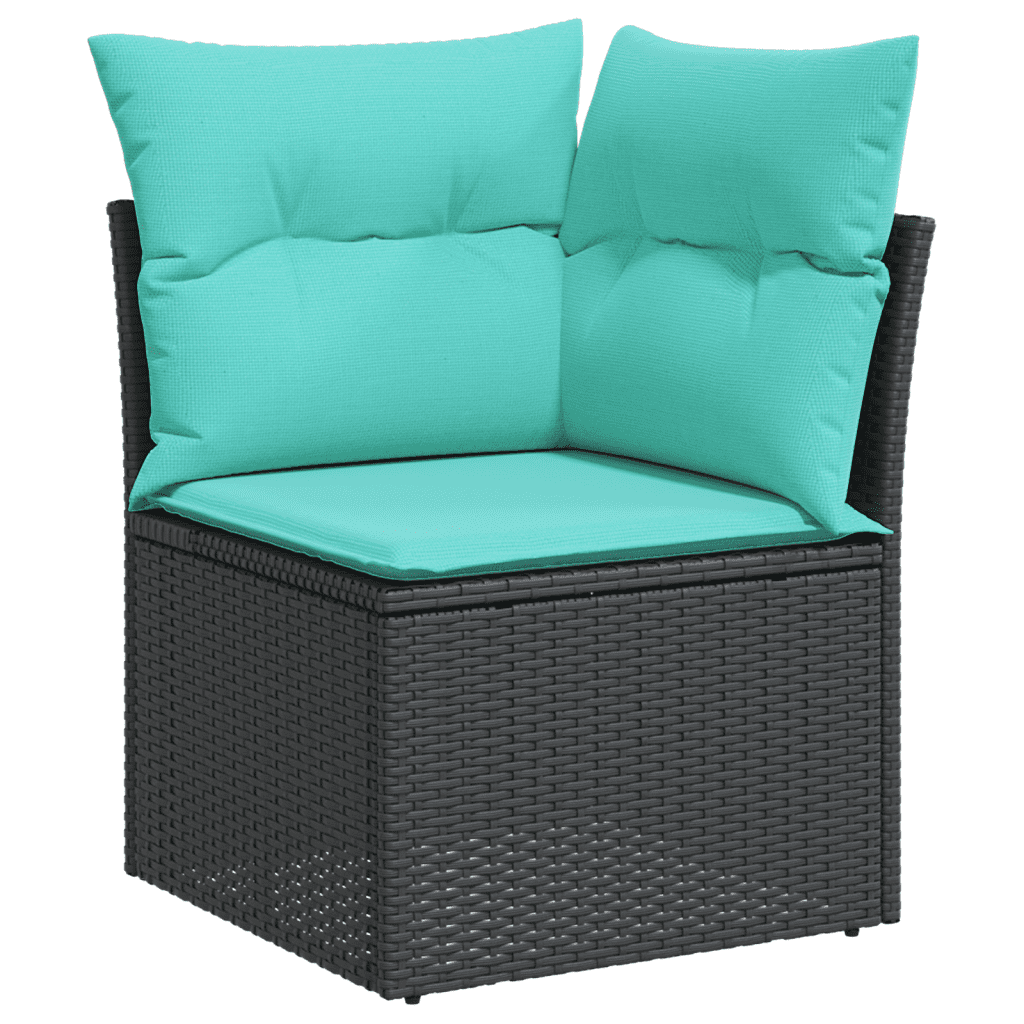 vidaXL 10-delige Loungeset met kussens poly rattan beige