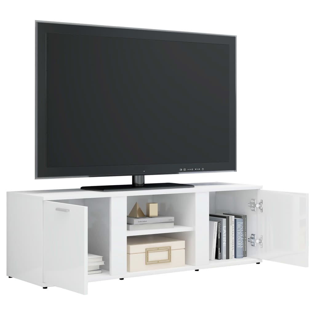 vidaXL Tv-meubel 120x34x37 cm bewerkt hout hoogglans wit