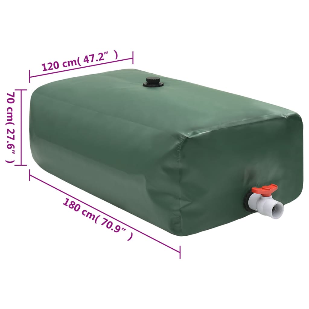 vidaXL Watertank met kraan opvouwbaar 1500 L PVC