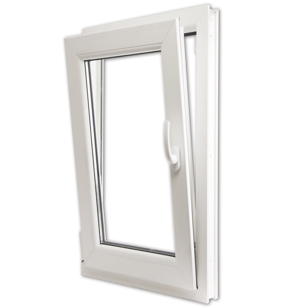 PVC raam met driedubbele beglazing en handvat rechts 600 x 1000 mm