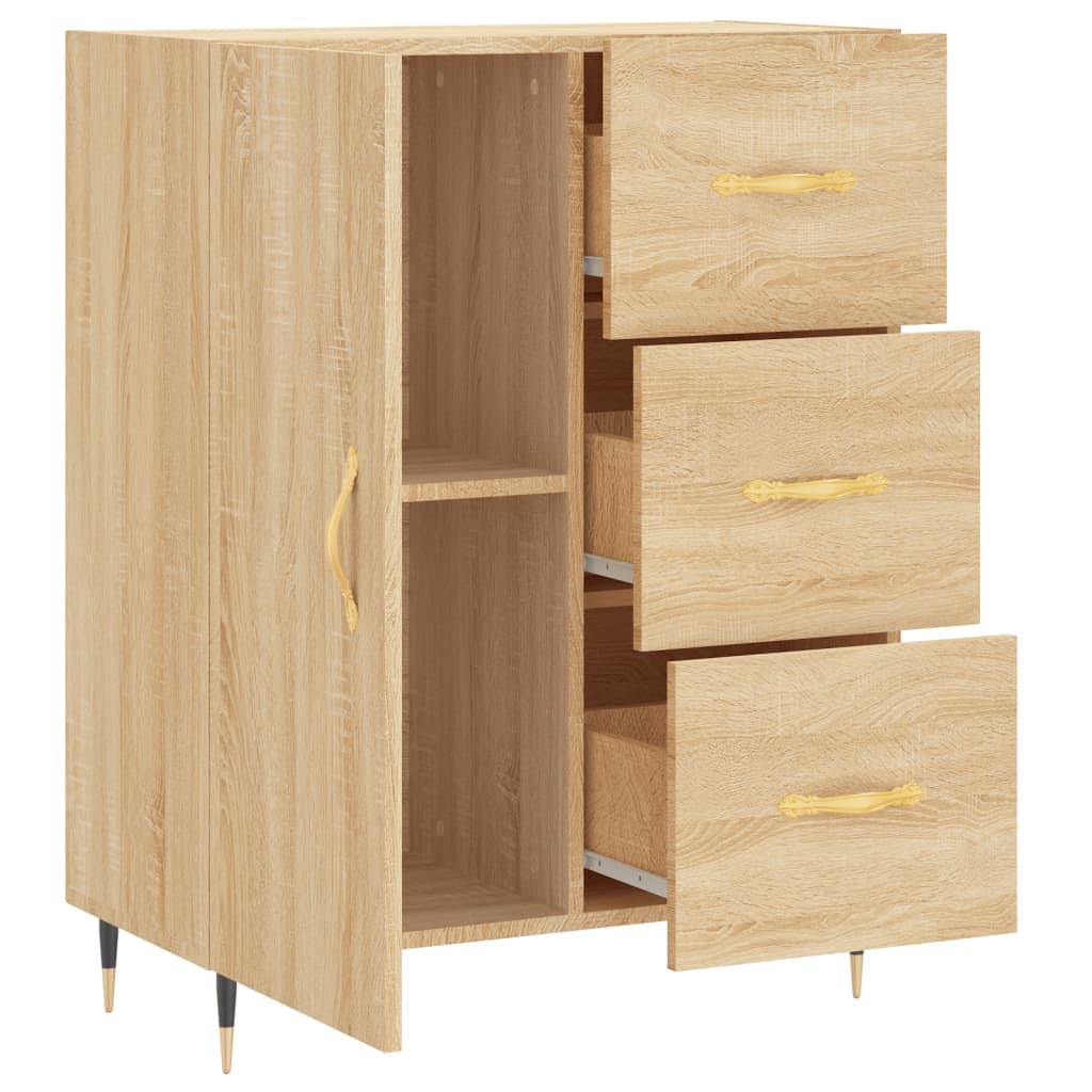 vidaXL Dressoir 69,5x34x90 cm bewerkt hout sonoma eikenkleurig