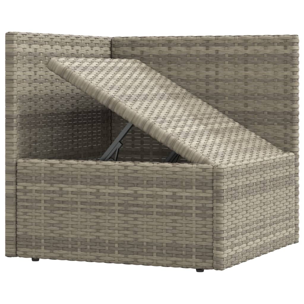 vidaXL 4-delige Loungeset met kussens poly rattan grijs