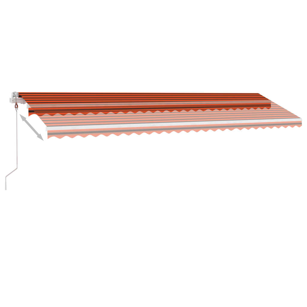 vidaXL Luifel automatisch met LED windsensor 600x350 cm oranje bruin