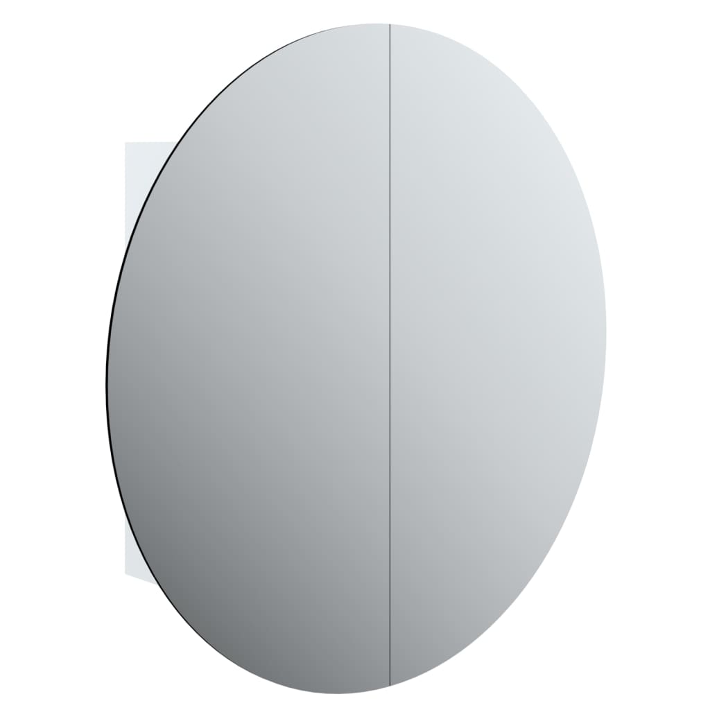 vidaXL Badkamerkast met ronde spiegel en LED 54 x 54 x 17,5 cm wit
