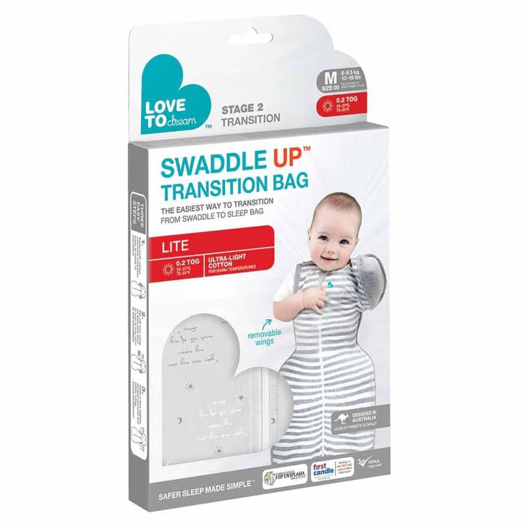 Love to Dream Babydoek Swaddle Up Transition Bag Lite fase 2 M grijs