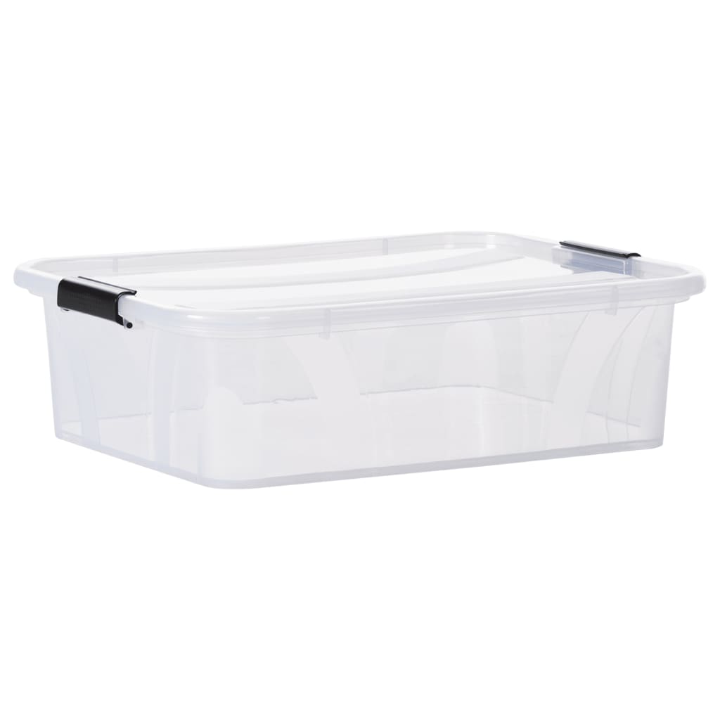vidaXL Opbergboxen 5 st met deksels 21 L transparant