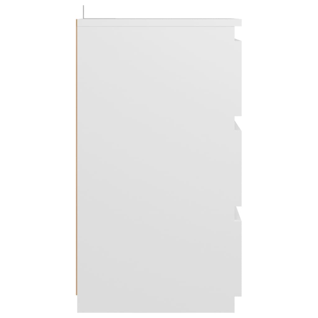 vidaXL Nachtkastje 40x35x62,5 cm spaanplaat wit
