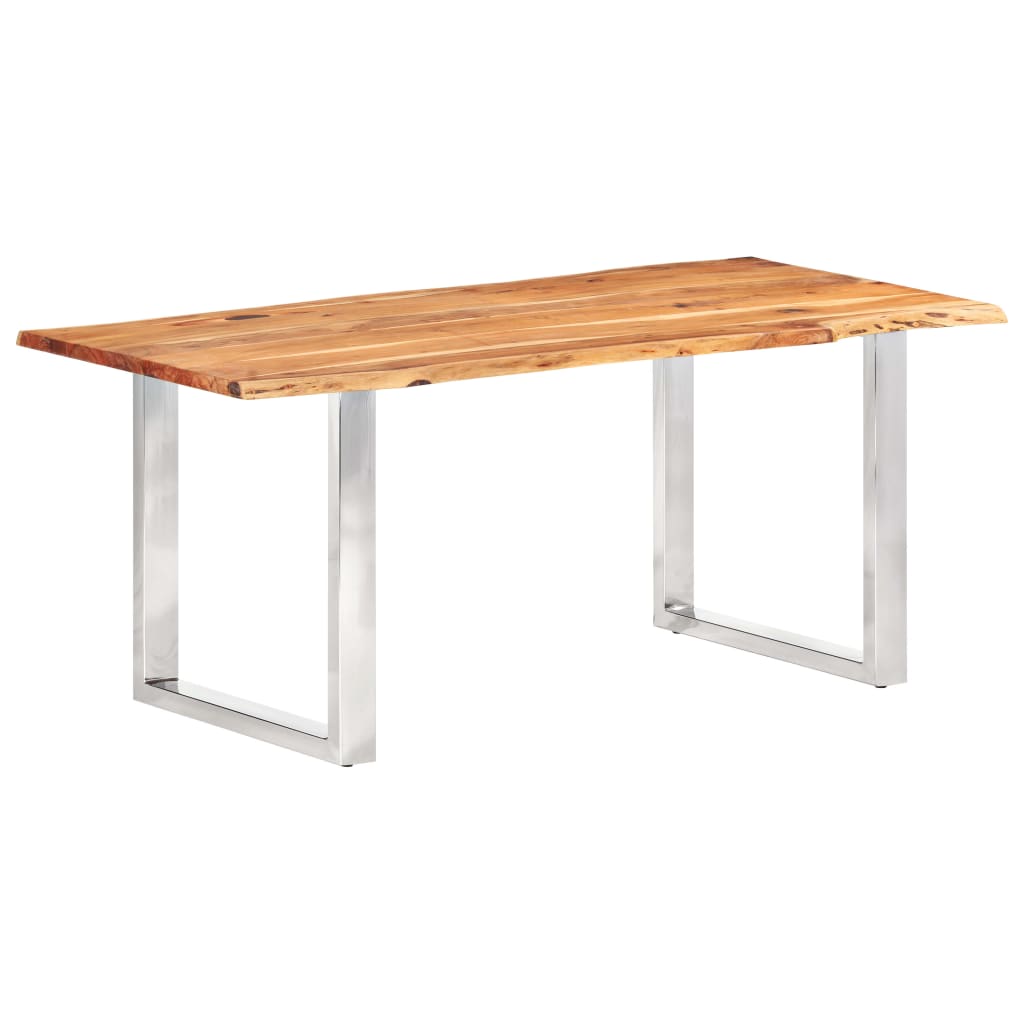 vidaXL Eetkamertafel met natuurlijke randen 3,8 cm 200 cm acaciahout