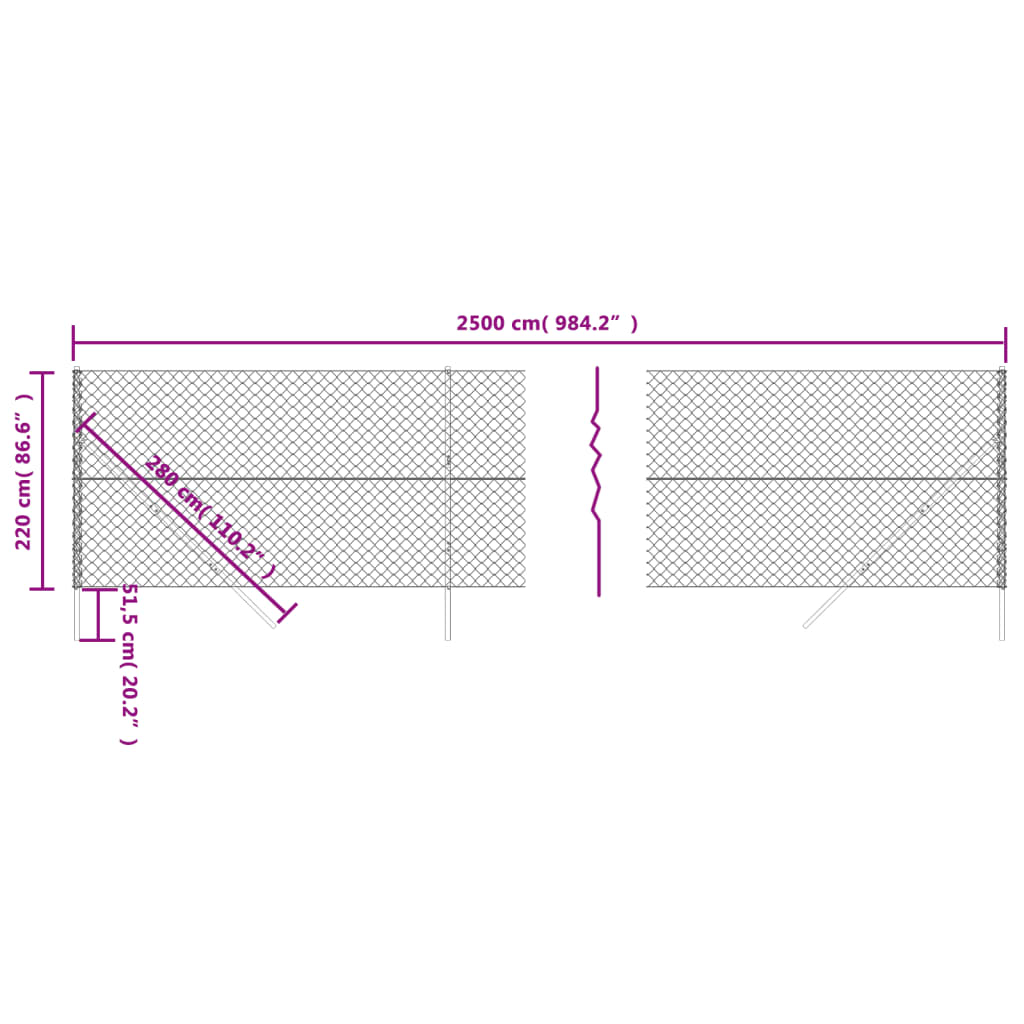 vidaXL Gaashek 2,2x25 m groen