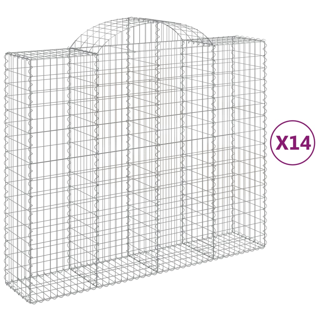 vidaXL Schanskorven 14 st gewelfd 200x50x160/180 cm ijzer