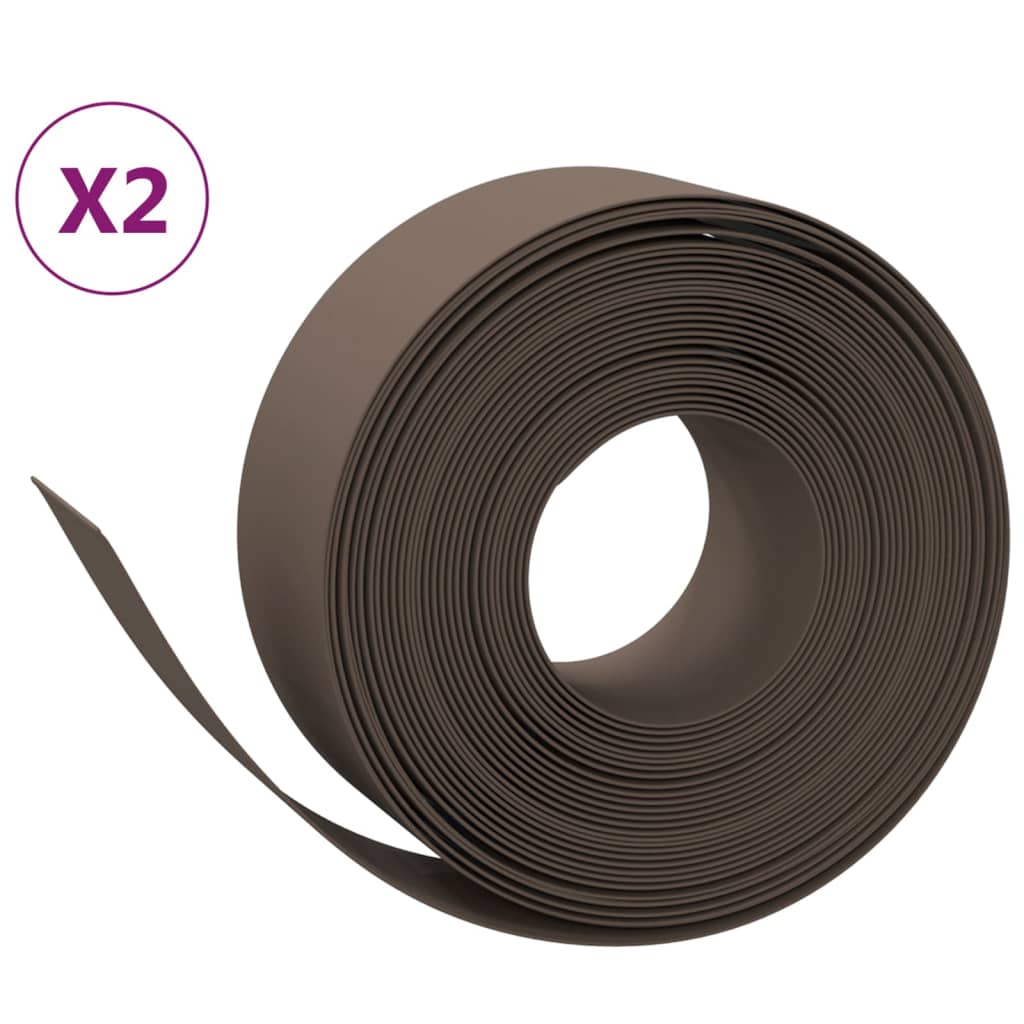 vidaXL Tuinranden 2 st 10 m 20 cm polyetheen bruin