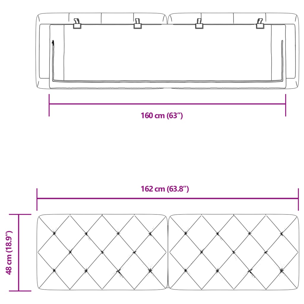 vidaXL Hoofdbordkussen 160 cm fluweel donkergrijs