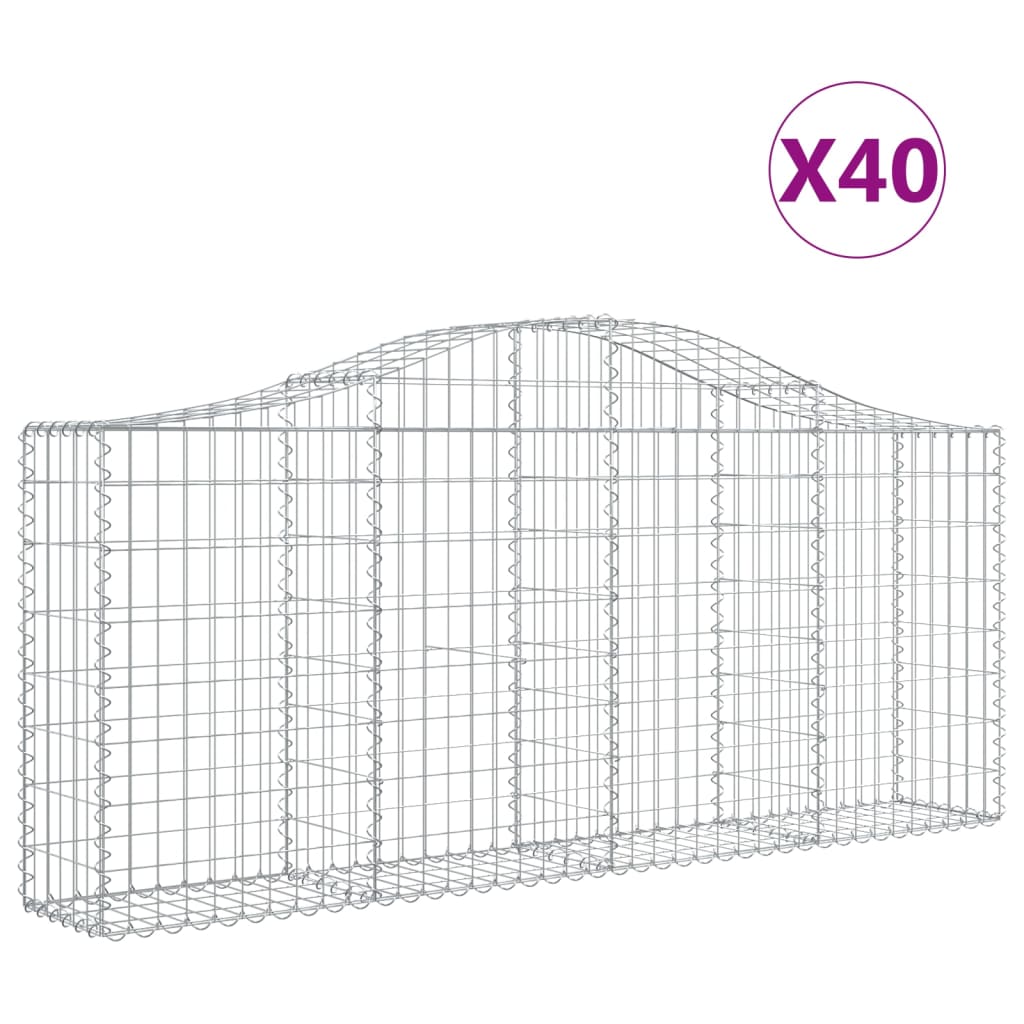 vidaXL Schanskorven 40 st gewelfd 200x30x80/100 cm ijzer