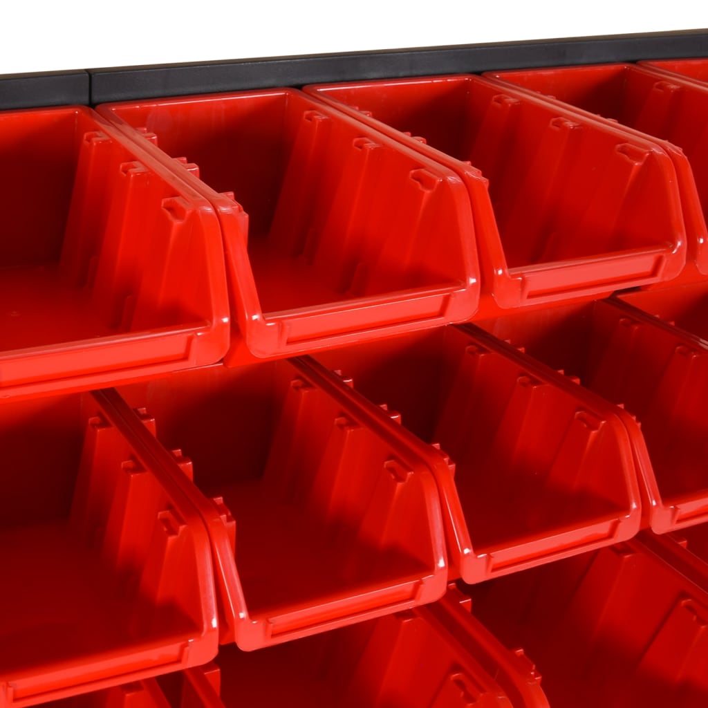 vidaXL 35-delige Sorteersysteemset 77x39 cm polypropeen rood en zwart