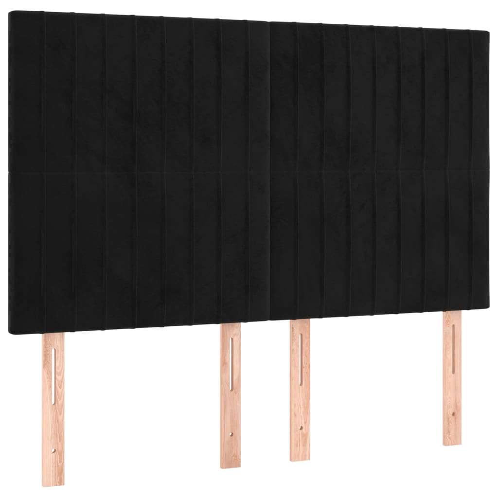 vidaXL Boxspring met matras fluweel zwart 140x200 cm