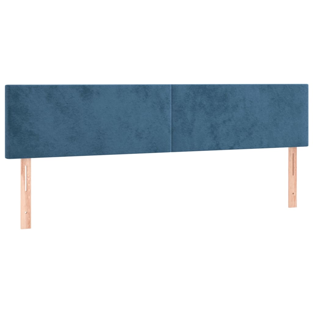 vidaXL Hoofdbord LED 180x5x78/88 cm fluweel donkerblauw