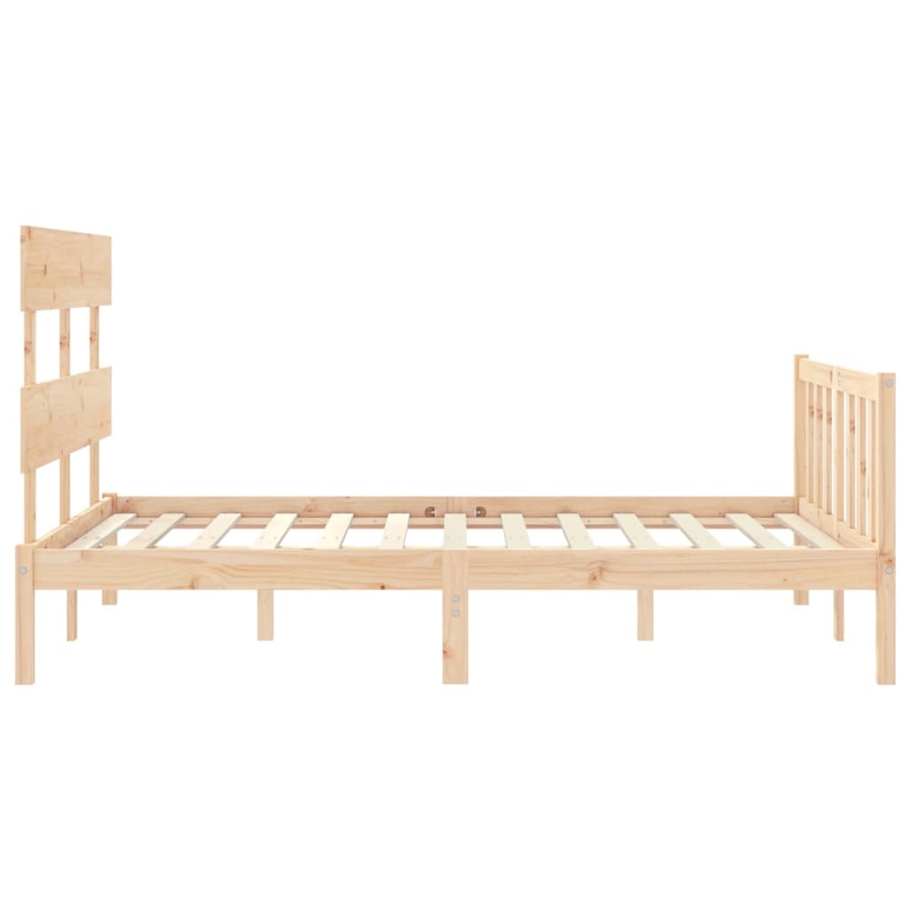 vidaXL Bedframe met hoofdbord massief hout 140x200 cm