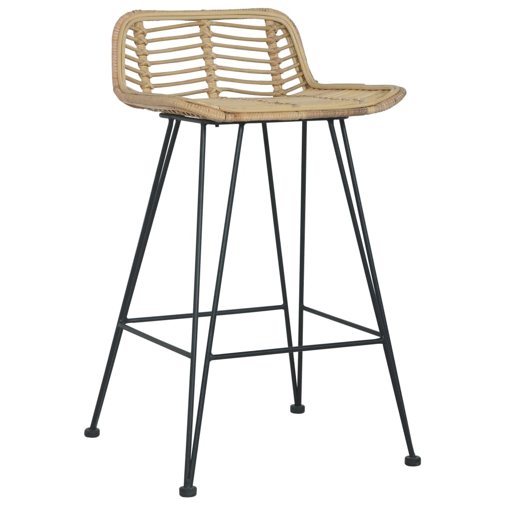 vidaXL Barstoelen 2 st natuurlijk rattan