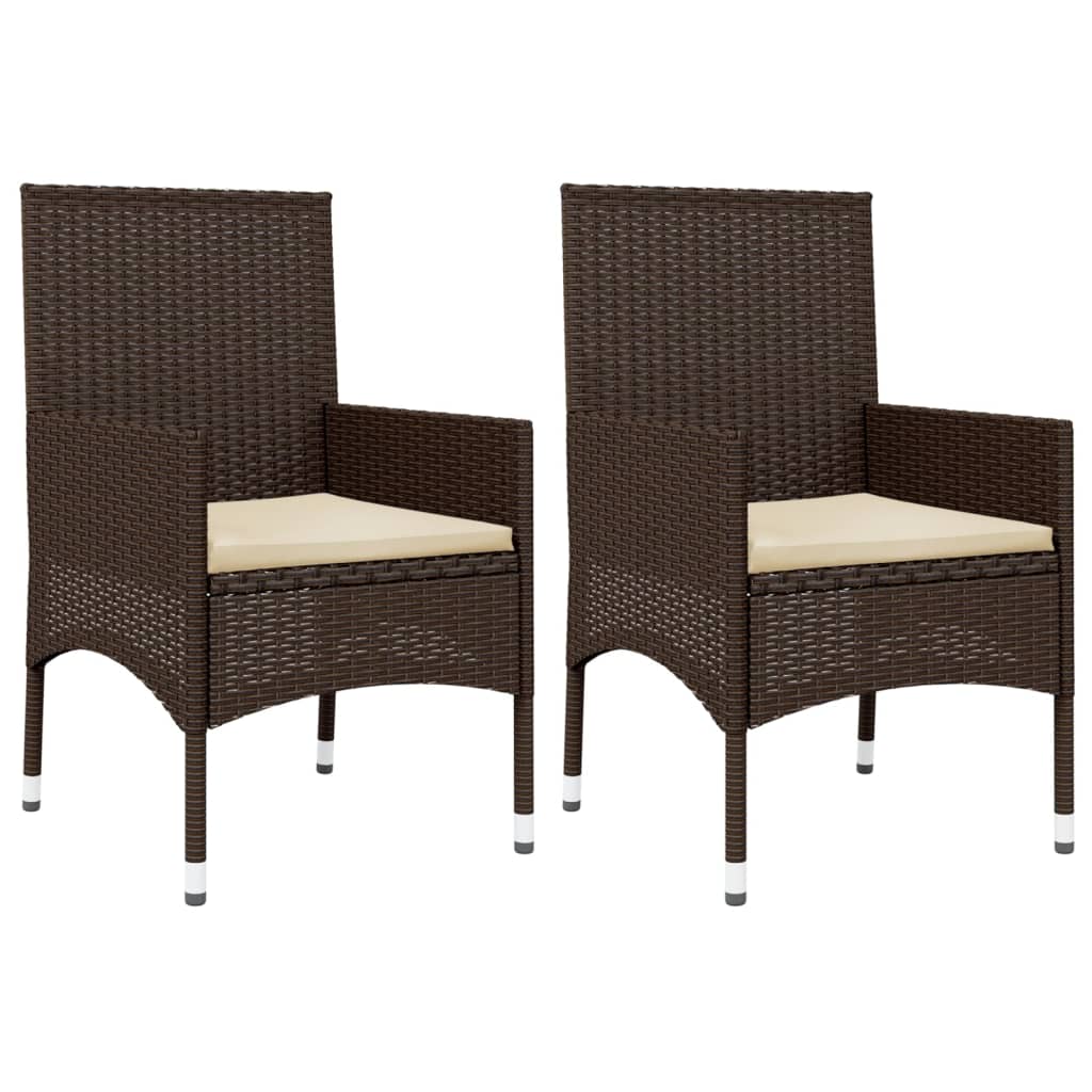 vidaXL 4-delige Loungeset met kussens poly rattan bruin