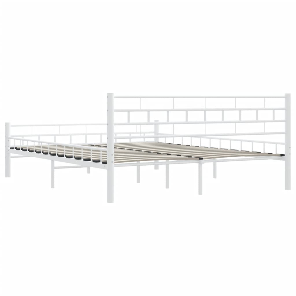 vidaXL Bedframe metaal wit 160x200 cm