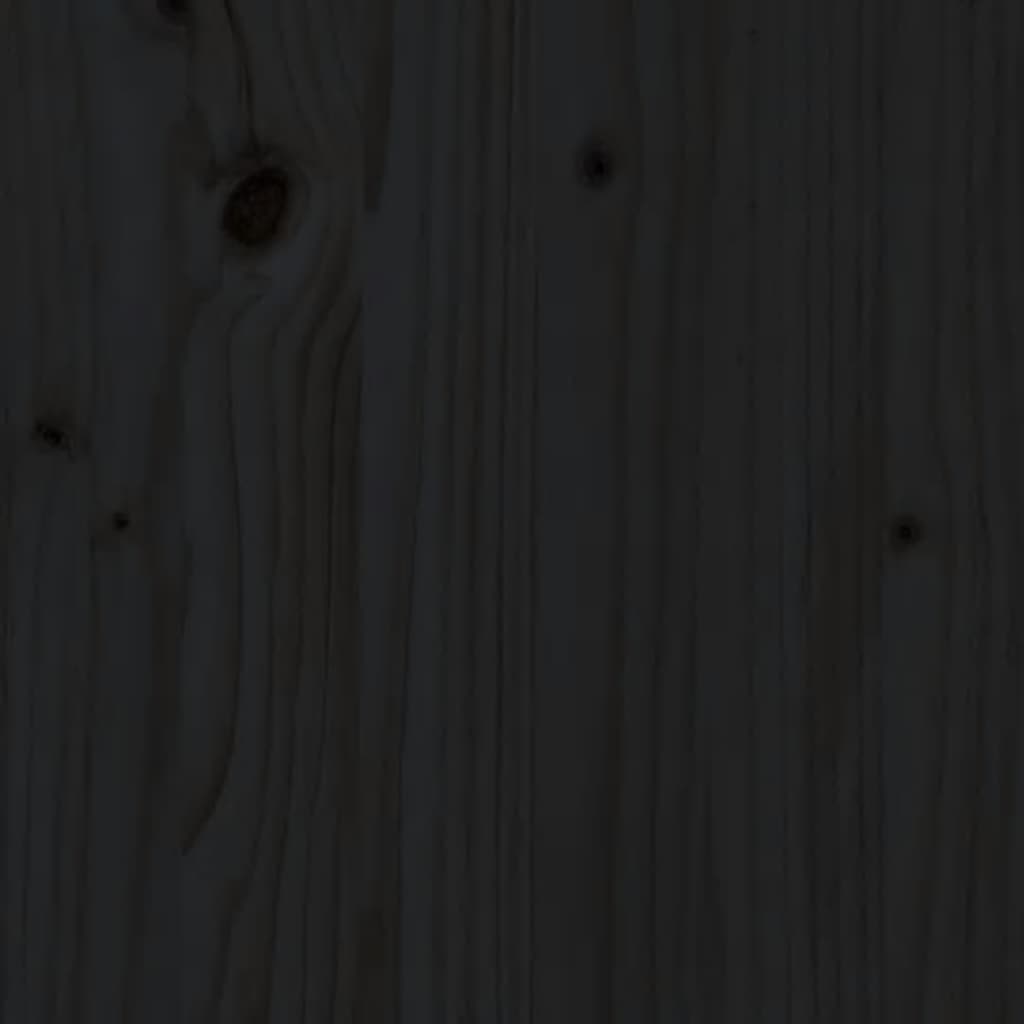 vidaXL Bedframe massief grenenhout zwart 80x200 cm