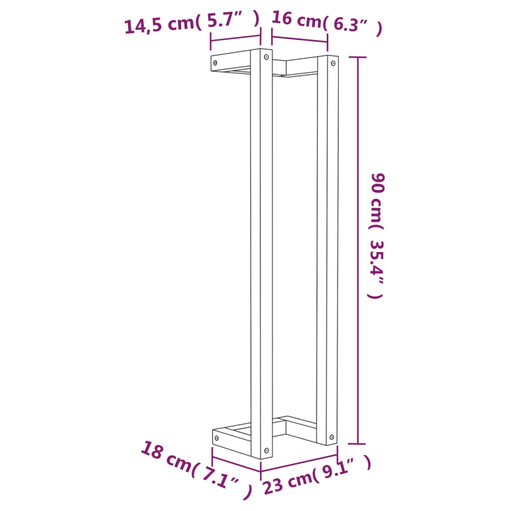 vidaXL Handdoekenrek 23x18x90 cm massief grenenhout wit