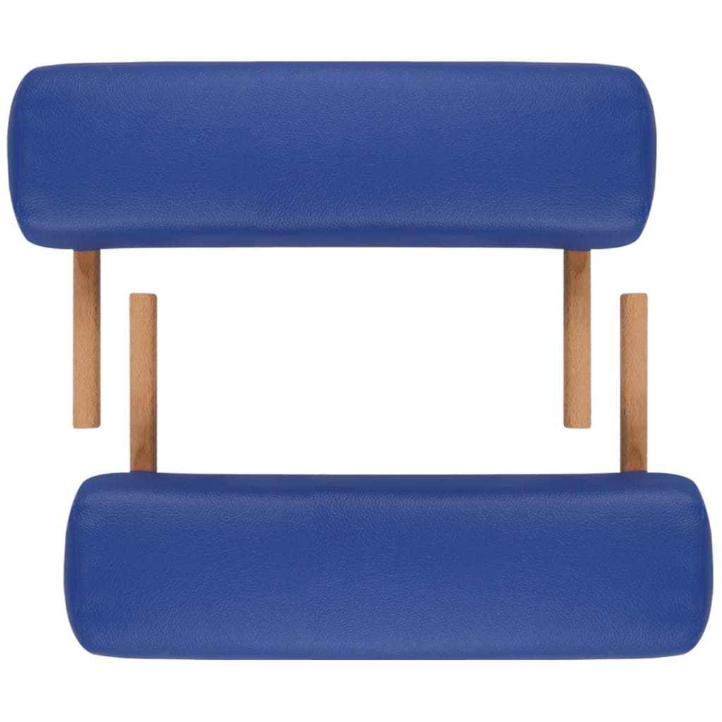Inklapbare massagetafel 3 zones met houten frame (blauw)