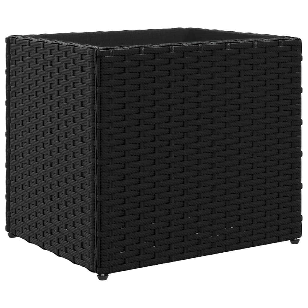 vidaXL Plantenbak 36x30x32 cm poly rattan zwart