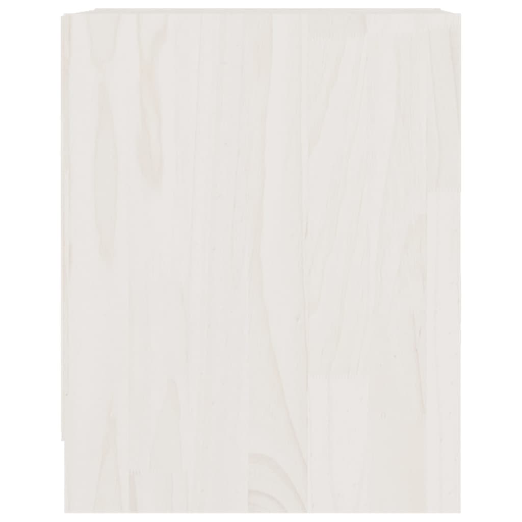 vidaXL Nachtkastje 35,5x33,5x41,5 cm massief grenenhout wit