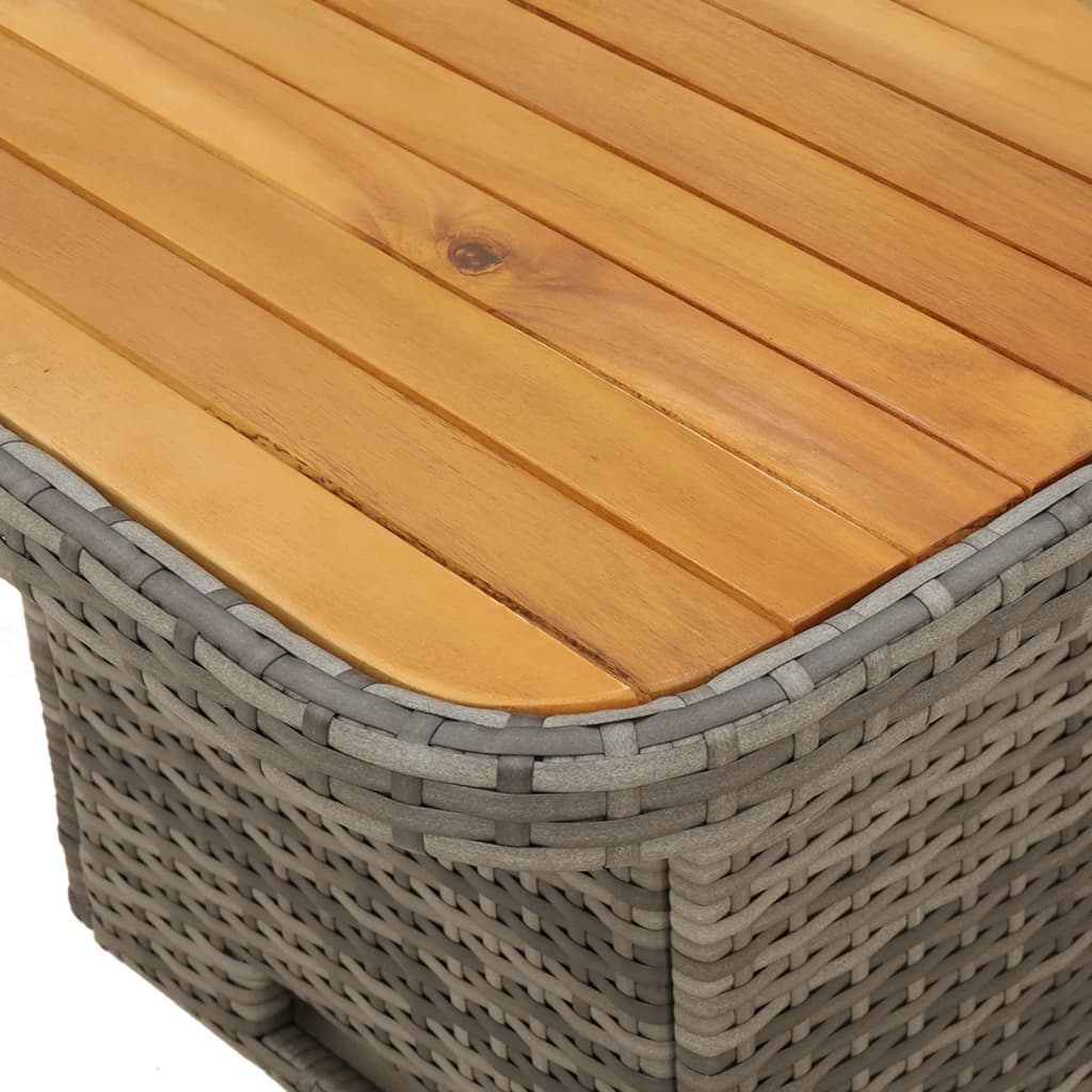 vidaXL 3-delige Tuinset met kussens poly rattan grijs