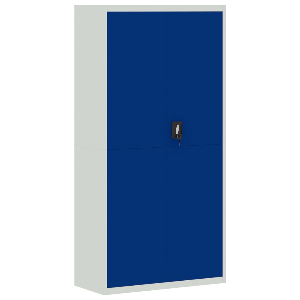 vidaXL Archiefkast 90x40x180 cm staal lichtgrijs en blauw