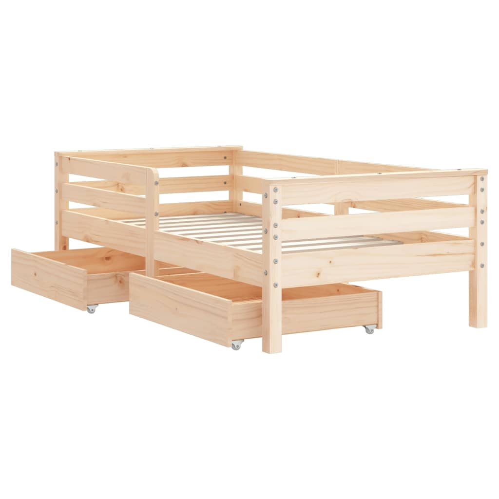 vidaXL Kinderbedframe met lades 70x140 cm massief grenenhout