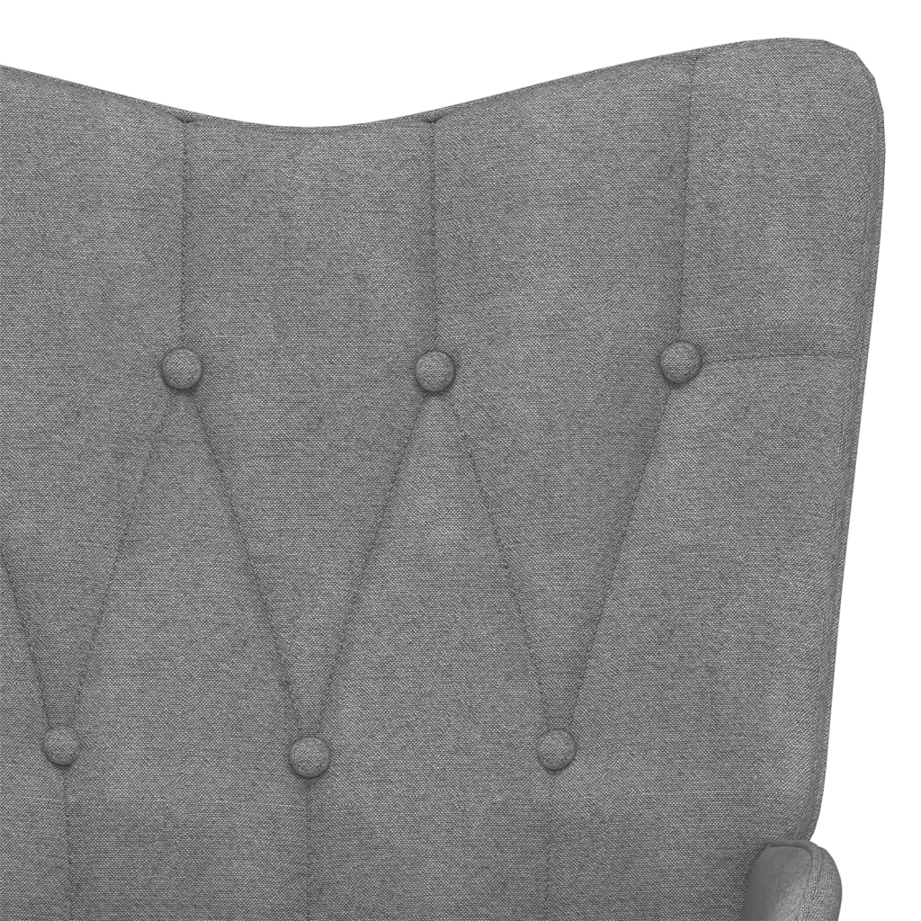 vidaXL Relaxstoel met voetenbank stof donkergrijs