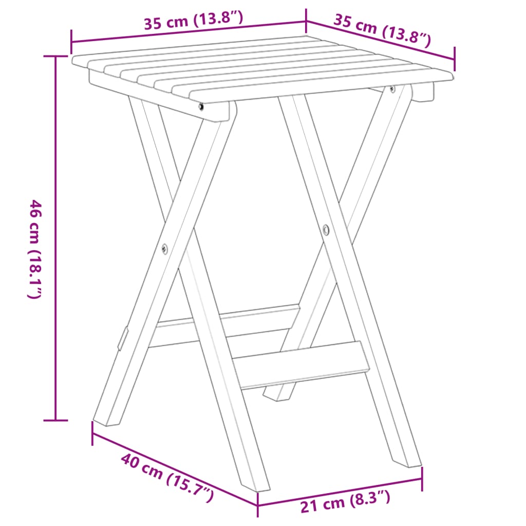 vidaXL Schommelstoelen 2 st met inklapbare tafel populierenhout zwart