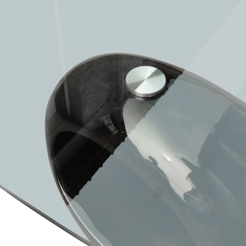 vidaXL Salontafel met ovale glazen tafelblad hoogglans zwart