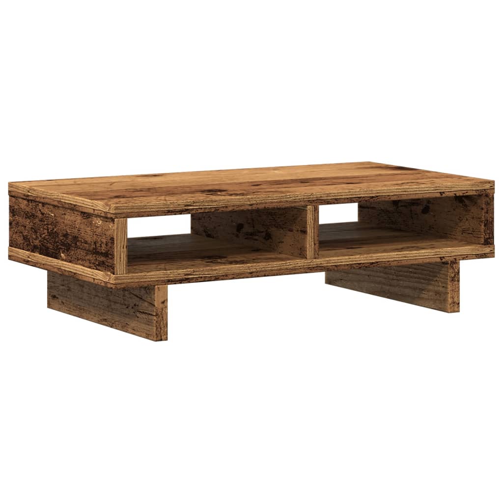 vidaXL Monitorstandaard 50x27x15 cm bewerkt hout oud houtkleurig