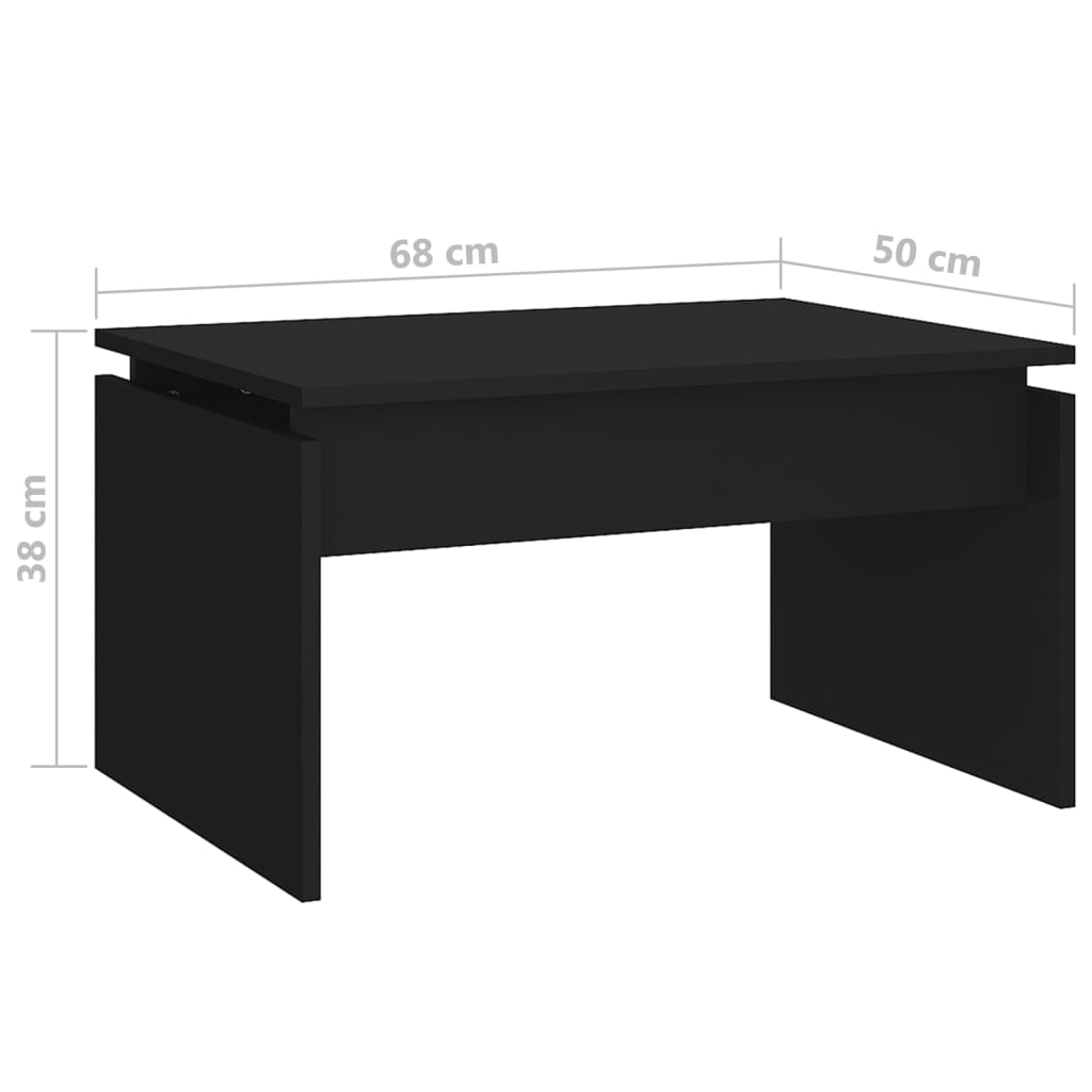 vidaXL Salontafel 68x50x38 cm spaanplaat zwart